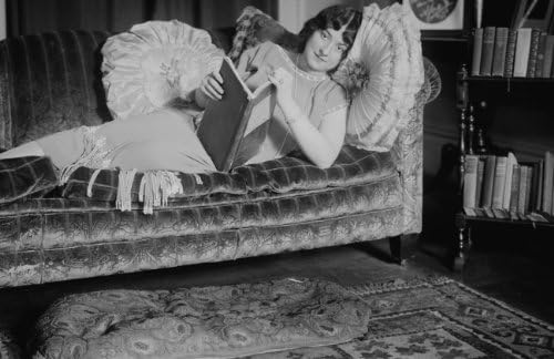 Photographs - early 1900s photo Fitziu reclining on sofa Vintage Black & White Photograph d2