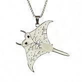 Manta Ray Pendant Necklace for Women Men Luminous Stingray Necklace Cute Ocean Animal Necklaces Dainty Jewelry Gift