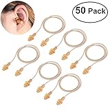 WINOMO Ear Plugs 50 Pairs Corded Soft Silicone Reusable for Sleeping Hearing Protection Swimming