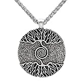 Everydaying Handcrafted Viking Necklace Norse Amulet Pendant Necklace Celtic Pagan Jewelry Pewter Viking Gift Jewelry for Men Unisex
