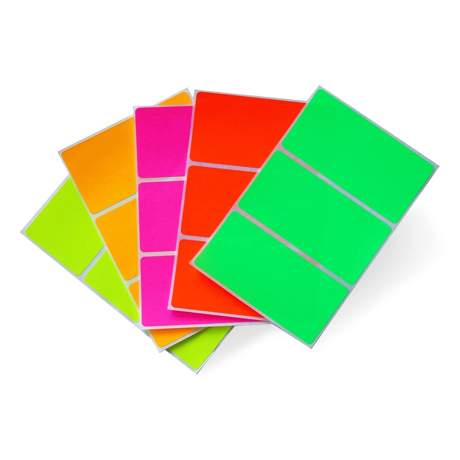 Royal Green Moving Stickers (102 mm x 51 mm) Color Coding Labels in 5 Assorted Neon Colors 10cm x 5cm - 30 Pack