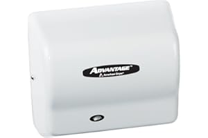 American Dryer AD90 Advantage ABS Standard Automatic Hand Dryer, 1/8 HP Motor, 100-240V, 5-5/8-Inch Lengthx10-1/8-Inch Widthx