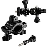 Coocheer 360 Degree Rotation Camera Mount Kit, Bike Mount Motorcycle Holder for GoPro Hero, Sony Samsung Panasonic Nikon Cameras(Include 1/4 Inch Tripod Mount Adapter+ Thumbscrew)