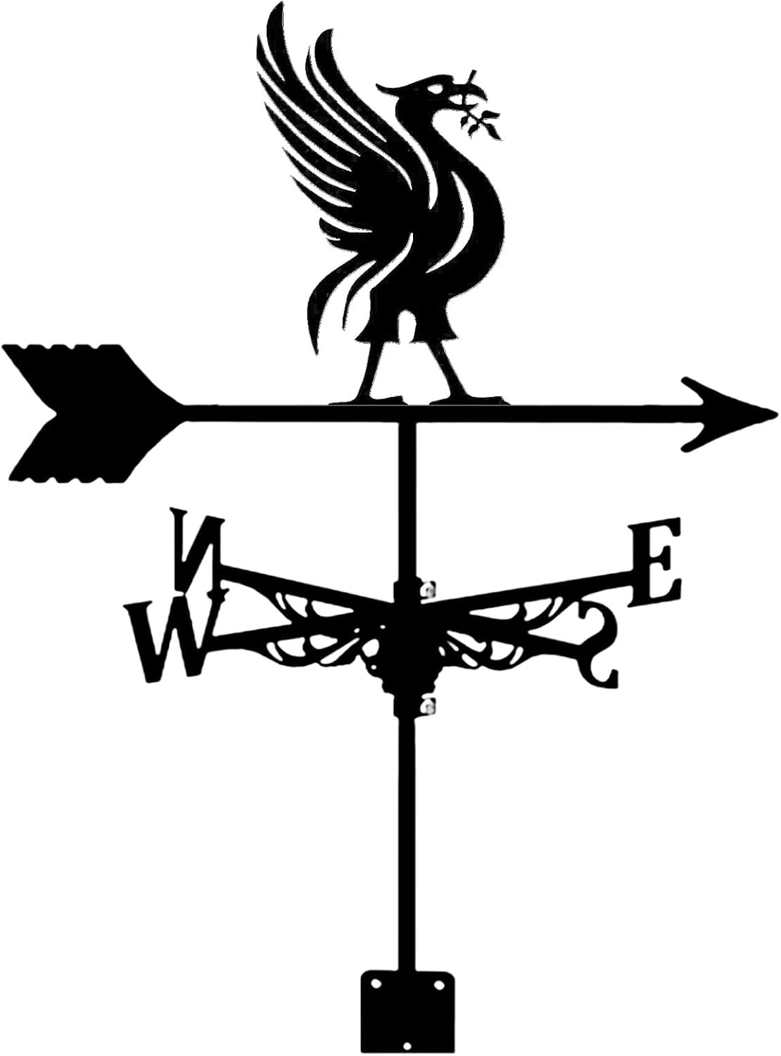 Weathervanes - Ymlpre Roof Install Weathervane Black Metal Wind Vane Classic Liver Bird Wind Direction Indicator with Install Bracket for Barn Gazebo Outdoor Garden Yard Decorate