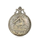 Train Copper Dangle Pendant Quartz Pocket Watch