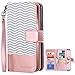 Galaxy S8 Plus Wallet Case, Galaxy S8 Plus Case, BENTOBEN Credit Card Holder S8 Plus Flip Cover Faux Leather Wave Pattern Wristlet Protective Case for Samsung Galaxy S8 Plus 2017(6.2 inch), Rose Gold