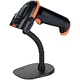 Tera Barcode Scanner Wireless 1D Laser Cordless Barcode Reader with Battery Level Indicator, Versatile 2 in 1 2.4Ghz Wireless and USB 2.0 Wired with Stand Model 5100-Z