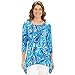 Women's Blue Paisley Print Sharkbite Tunic with 3/4
