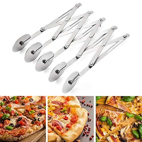 5 Wheel Pastry Cutter, Pizza Slicer, Multi-Round Dough Cutters, Expandable Baking Roller Pastry Knife for Pizza Pies Waffles Cookies