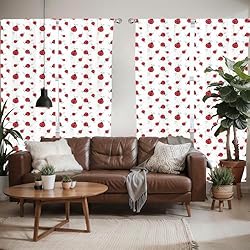 Ambesonne Ladybugs Window Curtains Pack of