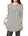 Allegra K Women's Round Neck Long Sleeve Chevron Tunic Knit Shirt L White