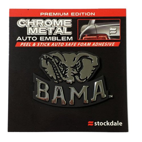 Patch Collection Alabama Crimson Tide Bama with Elephant Head Solid Metal Chrome Emblem
