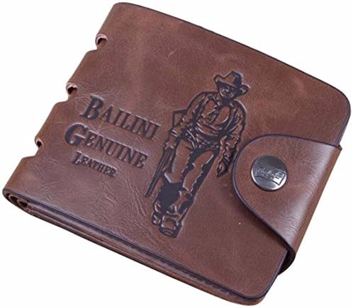 Men Wallets Coin Pocket Zipper Men's PU Leather Bifold Wallet with Coin Purse Credit ID Card Holder Slim Purse -Steplove (B)