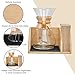 Mazonia Caddy for Chemex Coffeemaker – Luxurious Bamboo Wood Coffee Maker Tray With Filter Holder, Silicone Heat Pad & Black Dishwasher Safe Drying Mat – Decorative Pour Over Coffee Maker Stand