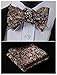 SetSense Men's Floral Jacquard Woven Self Bow Tie Set One Size Brown / Pink