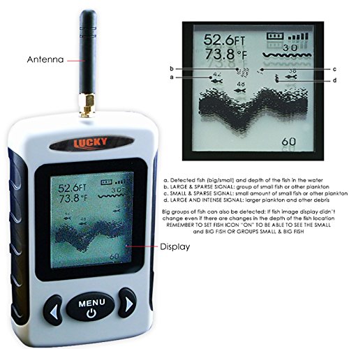 LUCKY Wireless Portable Depth Sounder Finder Sonar Sensor 45M Multilanguages Choose Fish Finder