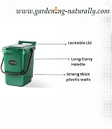 Gardening Naturally Kitchen Caddy Kerbside Green Recycling Bin 23 Litre view 3