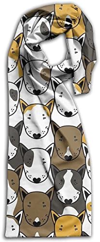 Ameoni Unique Bull Terrier Dog Animals Unisex 100% Polyester Scarf Soft Shawl Cartoon Scarves