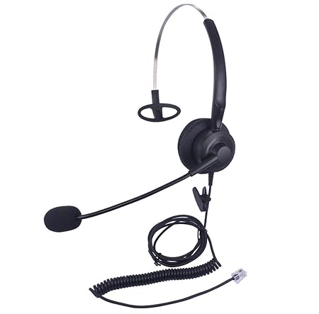 Xintronics Telefon Headset RJ9 Monaural mit Noise Cancelling Mikrofon, Festnetztelefon Kopfhörer Geräuschunterdrückung für Av