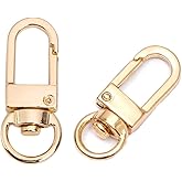 GBSTORE 10 Pcs Swivel Lobster Claw Clasps Hardware Accessories Rotating Dog Buckle Metal Spring Key Chain Hook Clasps for Handbag DIY Bags Key Rings and Jewelry Making Findings (Gold)