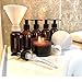 Bottiful Home - 3 oz. Refillable Amber Plastic Travel Bottles Set of 5 w Pumps - Gold Printed Shampoo, Conditioner, Body Wash, Lotion + Other - TSA-Compliant