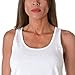 Sofra Women's Loose Fit Tank Top Relaxed Flowy White Large