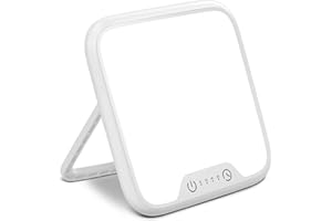 Guina Light Therapy Lamp, Ultra-Thin UV-Free 10000 Lux Therapy Light, Touch Control with Stepless Brightness Levels and 4 Timer Function, Memory Function, 90°Rotatable Stand for a Happy Life
