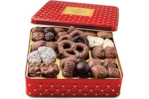 Christmas Chocolate Gift Basket – Gourmet Holiday Snack Gift Box Idea in Keepsake Tin – Men, Women, Corporate, Food Set- Bonnie and Pop