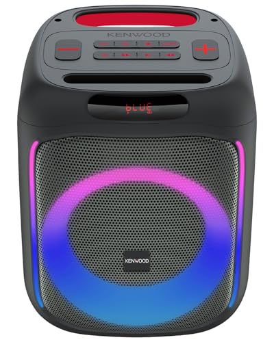 Kenwood Party-Lautsprecher AS-P200BT - Tragbarer Partylautsprecher mit 50 W RMS Ausgangsleistung, dynamische Lightshow, 10 Stunden Akkulaufzeit, Bluet