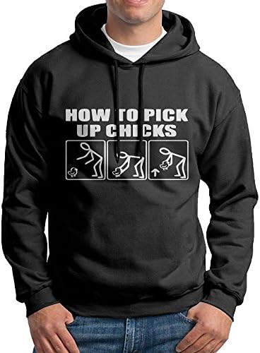 XiaoTing Men's How To Pick Up Chicks Leisure Walk Black Fleece L