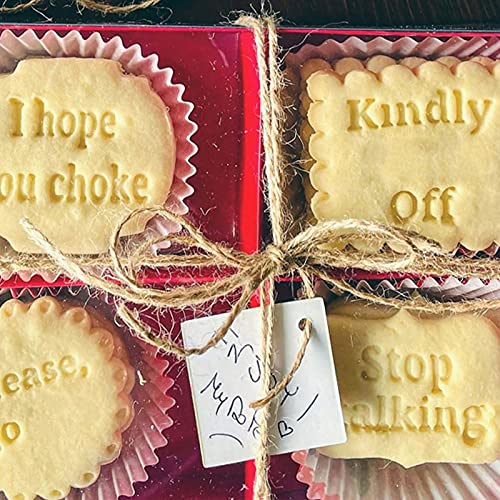 8Pcs Cookie Molds with Good Wishes,Cookie Molds with Rude Sayings Cuss Words, Funny Cookie Molds, Used for DIY Baking Cake Biscuit Desserts
