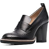YDN Women Chunky High Heels Round Toe Oxford Loafer Size Color Material Customize Available Shoe Size 4-15 US