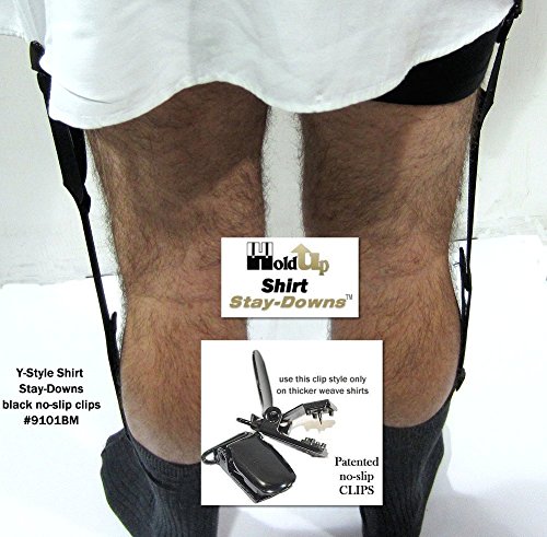 Hold-Ups Stay-downs Dress Shirt Stays Y-style with Patented No-slip metal Clips - Thumbnail 4