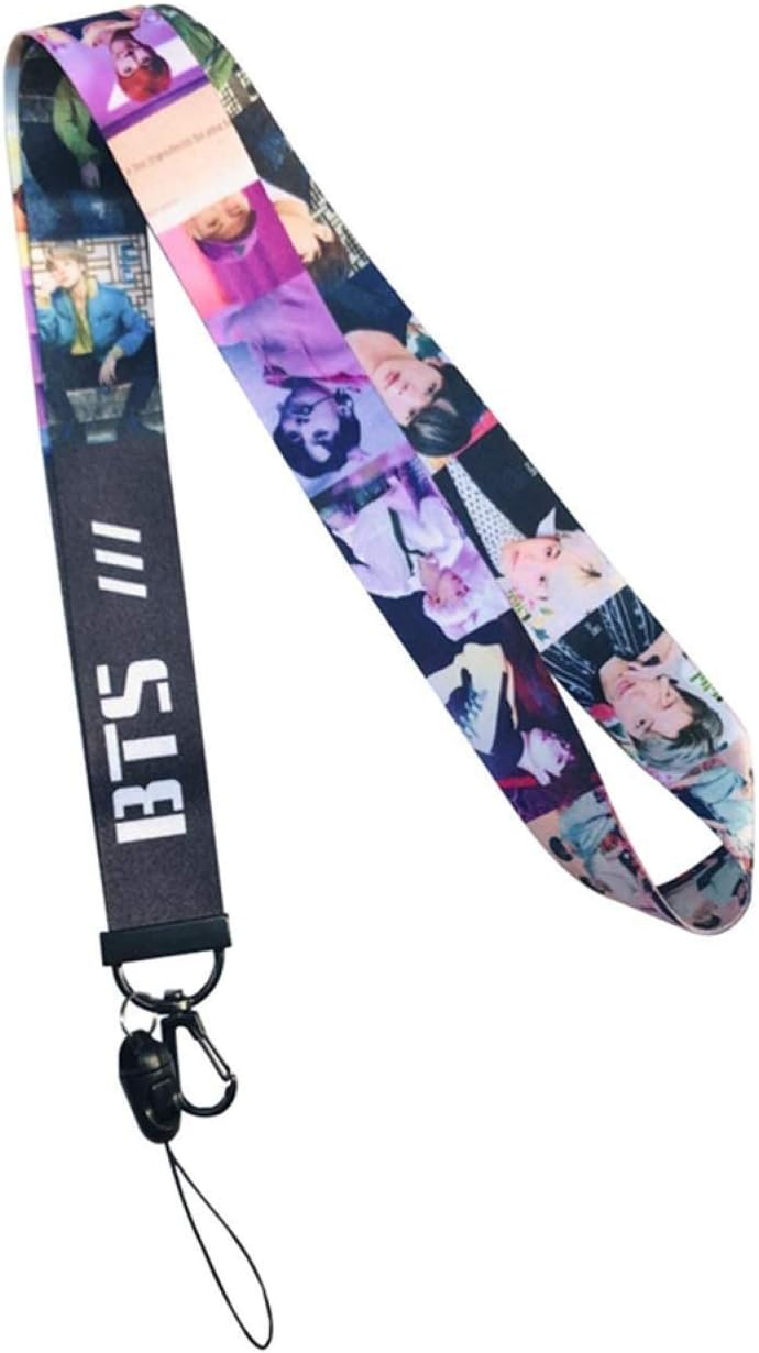 djryj Practical Kpop Blackpink TXT IZONE Lanyard Keychain Key Chain Keyring Neck Straps Lanyard(None No cartoon live line)