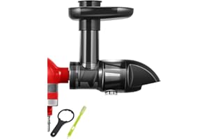 AMZCHEF Masticating Juicer Attachment for All Kitchen Aid Stand Mixers, Cold Press Accessories for Fruits & Vegetables, Easy to Clean Slow Juicing Parts, Machine not Included, Black