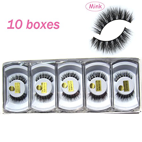 Wholesale 10 boxes/lot 100% Real Mink Hair Messy Cross False Eyelashes 3D Wispy Fake Eye Lashes MY-014