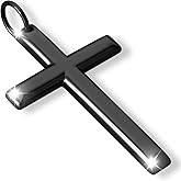 ZENLUNANO Cross Necklace for Men and Women – 316L Stainless Steel Minimalist Cross Pendant, Polished Silver/Gold/Black Tone, Small/Medium/Big Charm, Christian Faith Jewelry Gift