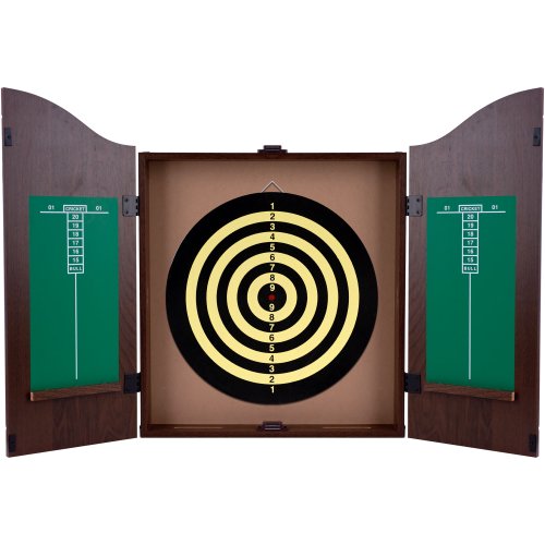 TG Dartboard Cabinet Set with Realistic Walnut Finish, brown, (15-DG910)