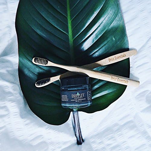 Organic Charcoal Toothpaste - SPECIAL COMBO - Activated Charcoal Toothpaste, Not Powder, 100% Organic, Peppermint, Incl. 2 Bamboo Toothbrushs - By Briut Essentials