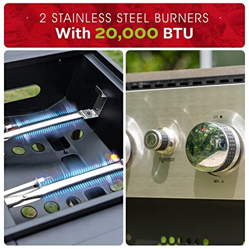 Sophia & William 2Burner Gas Grill and Griddle Combo Small Flat Top