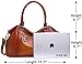 Iswee Women's Genuine Leather Handbag Urban Style Tote Top Handle Shoulder Bag Vintage Satchel Purse (Sorrel-06)