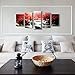 youkuart canvas wall art 5-Piece Red Woods Waterfall Canvas Print Paintings for Wall and Home Decor