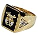 Shriner Men's Ring Black Onyx 18K Gold Overlay Size 9 10 11 12 13 14