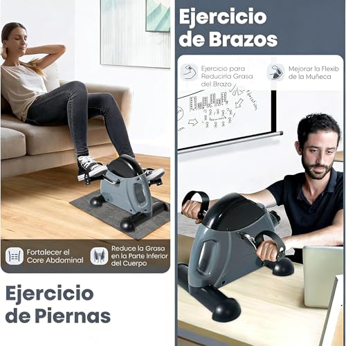 WEAGP Mini Bicicleta Estática, Ejercicio de Pedal de Bicicleta con Pantalla LCD, Mini Bicicleta de Ejercicio con 2 Pedales para Ejercitar Piernas para Ejercitar Manos para Ejercitador, Azul