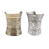 Velishy(TM) Punk Metal Vintage Curved Jewelry Long Wide Cuff Bracelet Bangle