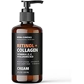 Retinol + Collagen, Hyaluronic Acid, Vitamin C Anti-Aging Face Cream, Day and Night Moisturizing Cream, Anti-Wrinkle Cream for Face, Firming Cream - 4oz