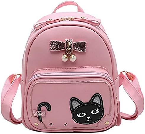 Mini Cute Cat Casual Backpacks with Sequins Bowknot Daypack for Girls ,Women