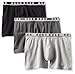 BOSS HUGO BOSS Men's 3-Pack Cotton Stretch Cyclist Boxer Short, Charcoal/Black/Light Grey, Medium
