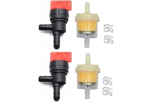 1/4" 90 Degree Shut Off Valve with Fuel Filter for Tecumseh 35857 32961 Replaces 697944 698181 494539 (2Set)