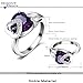 FENDINA Womens Jewelry Elegant Wedding Engagement Bands Ring Heart Amethyst Promise Rings for Her - 18K White Gold Plated - Luxurious Series-FR795